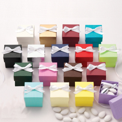 Wedding Favor Boxes  Ribbon on Two Piece Colorful Wedding Favor Boxes