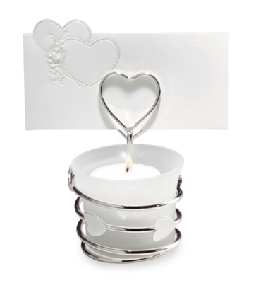 Candle Place Card Holder with Heart Accent