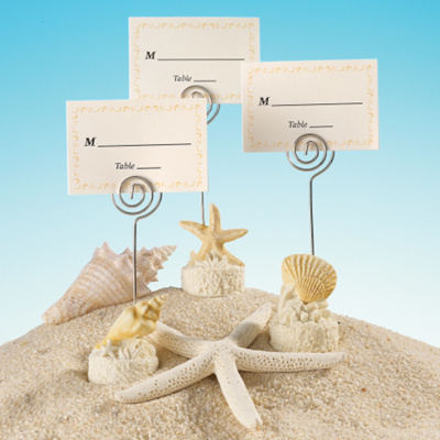 Seashell Motif Place Card Holder with Matching Place Card