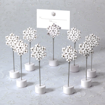 Wedding Places on Snowflake Wedding Place Card Holder With Matching Place Card