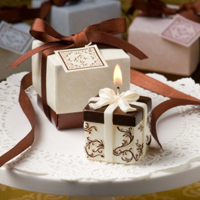 Ivory and Brown Gift Box