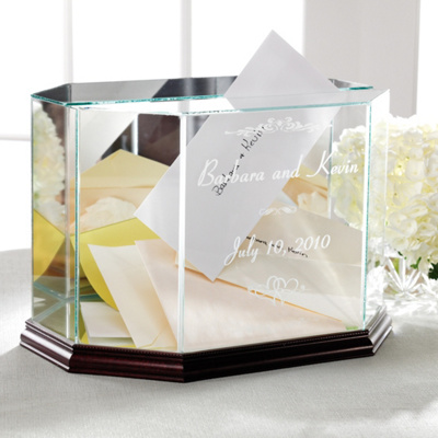 Wedding Keepsakes on Personalized Glass Wedding Box   Keepsake For Money Envelopes