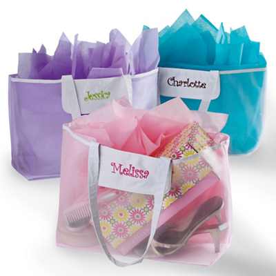 Personalized Mesh Bridesmaid's Tote Wonder White