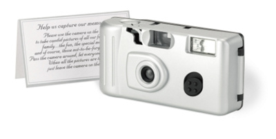 Sleek Silver 27-Exposure Wedding Reception Camera