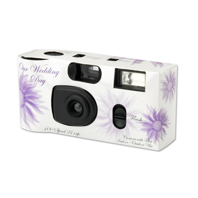 Purple Flowers Wedding Camera