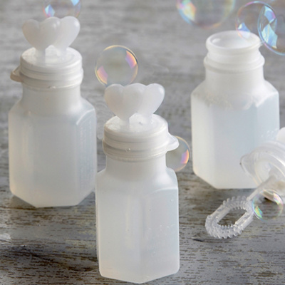 Double Hearts Wedding Bubbles- Case of 24