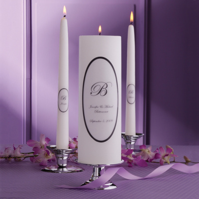 Black/White Unity Candles - Pillar