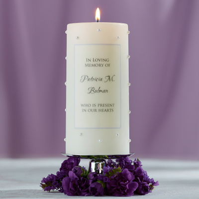 Candles  Weddings on Pearl Accent Memorial Candle   Wedding Memorial Candles