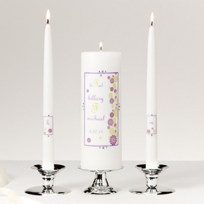 Modern Purple Flower Unity Candle Set You May Also Like You May Also Like