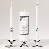 Black Corner Leaf Unity Candle Set
