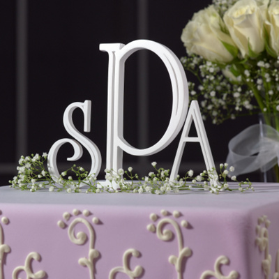 White Cake Top Initial