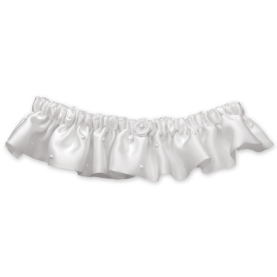 Silk Wedding Garter with Pearls