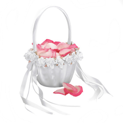 Rose-Trimmed Flower Girl Basket