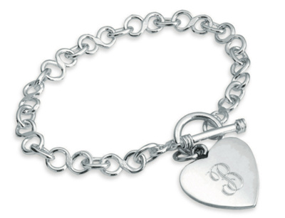 Sterling Silver Bracelet With Heart Tag