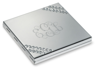 Square Compact Mirror with Austrian Crystals