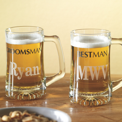Wedding Party Glassware on Personalized Wedding Beer Mugs For Groomsmen