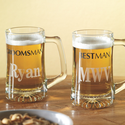 Wedding Gifts Groomsmen on Personalized Wedding Beer Mugs For Groomsmen