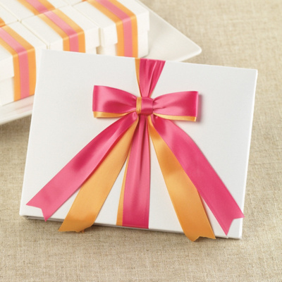 Fuchsia and Orange Darling Duo Wedding Guest Book