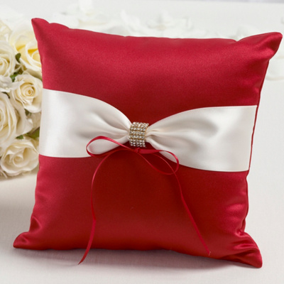 Red & Ivory Ring Pillow