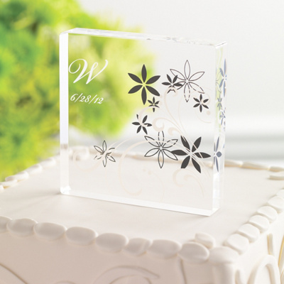 Acrylic Wedding Cake Toppers on Floral Acrylic Wedding Cake Topper   Wedding Cake Topper