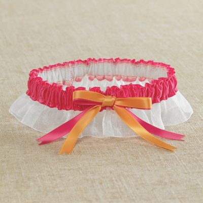 Fuchsia and Orange Darling Duo Garter