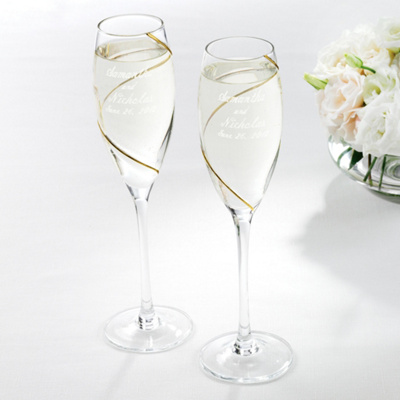 Gold Swirl Champagne Flutes