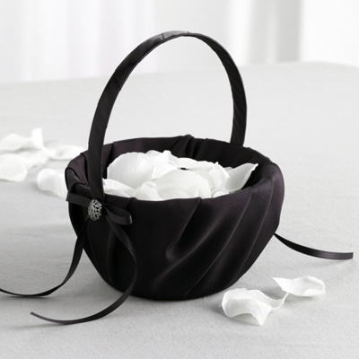 Black Flower Girl Basket