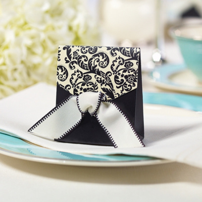Black and Ivory Flourish Wedding Favor Boxes You May Also Like