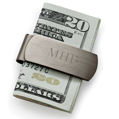 Engraved Gunmetal Money Clip for Groomsmen