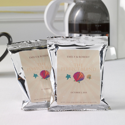 Wedding Favors Coffee on The Perfect Blend Coffee Favor   Beach Theme Design