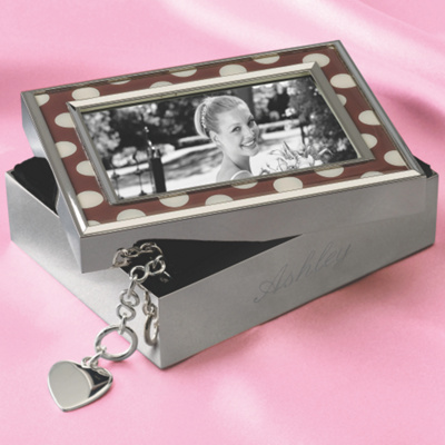 Polka Dot Photo Frame Keepsake Box
