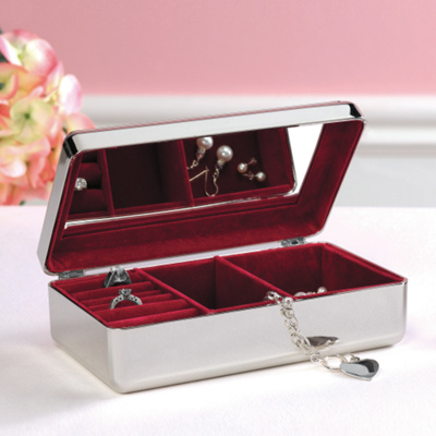 Silver Beaded Jewelry Box