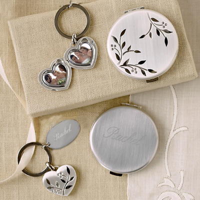 Nature's Love Engraved Compact and Locket Key Chain