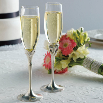 Mr and Mrs Wedding Toasting Flutes