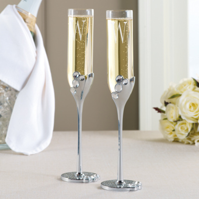 Bubble Glitter Toasting Flutes