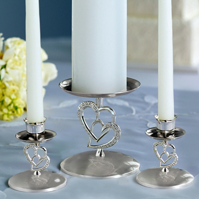 Hearts Wedding Theme on Twin Heart Wedding Unity Candle Holders