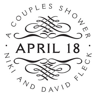Modern Couple Shower Personalized Stamp