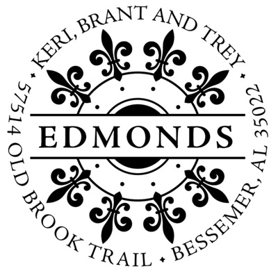 Fleur-de-lis Return Address Personalized Stamp