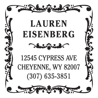Antique Square Return Address Personalized Stamp