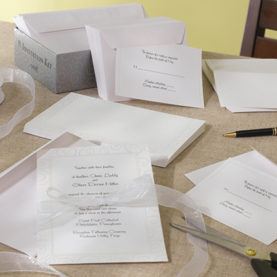 Pearl Trim White DIY Wedding Place Cards