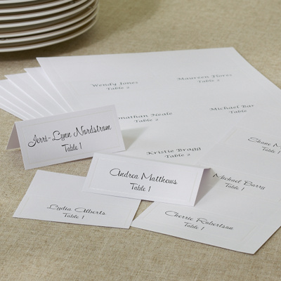  Cards  Weddings on Pearl Trim White Printable Wedding Place Cards