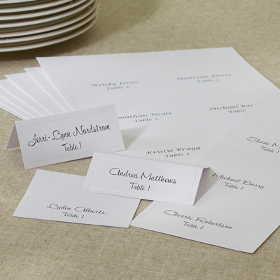  Wedding Cards on Pearl Trim White Diy Wedding Place Cards