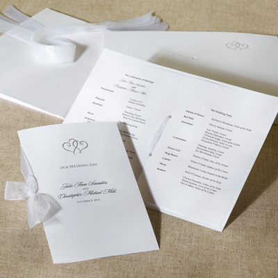 Platinum Hearts Deluxe Wedding Program Kit