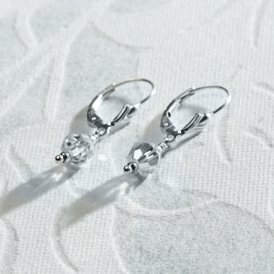 Sterling Silver and Aurora Crystal Earrings