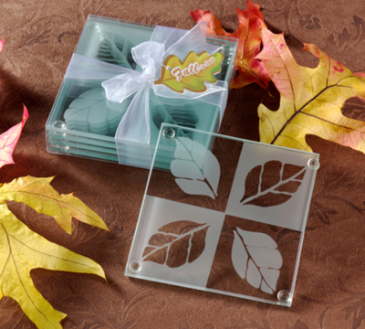 "Fall in Love" Coaster Set Wedding Favor