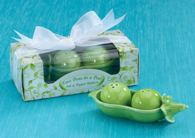 Two Peas in a Pod Ceramic Salt and Pepper Shakers