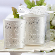 "Good Wishes" Tealight Holder Wedding Favor - Set of 4