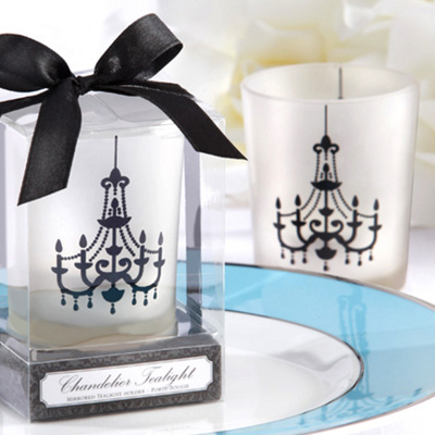 Chandelier Frosted-Glass Tealight Holder Favor -Set of 4