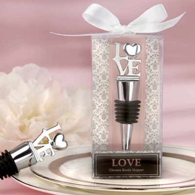 "LOVE" Chrome Bottle Stopper Favor