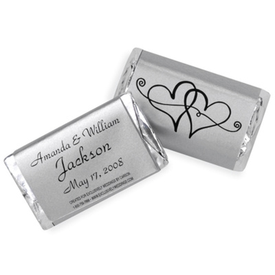 Hershey's® Twin Heart Mini Chocolate Bars Personalized Favor